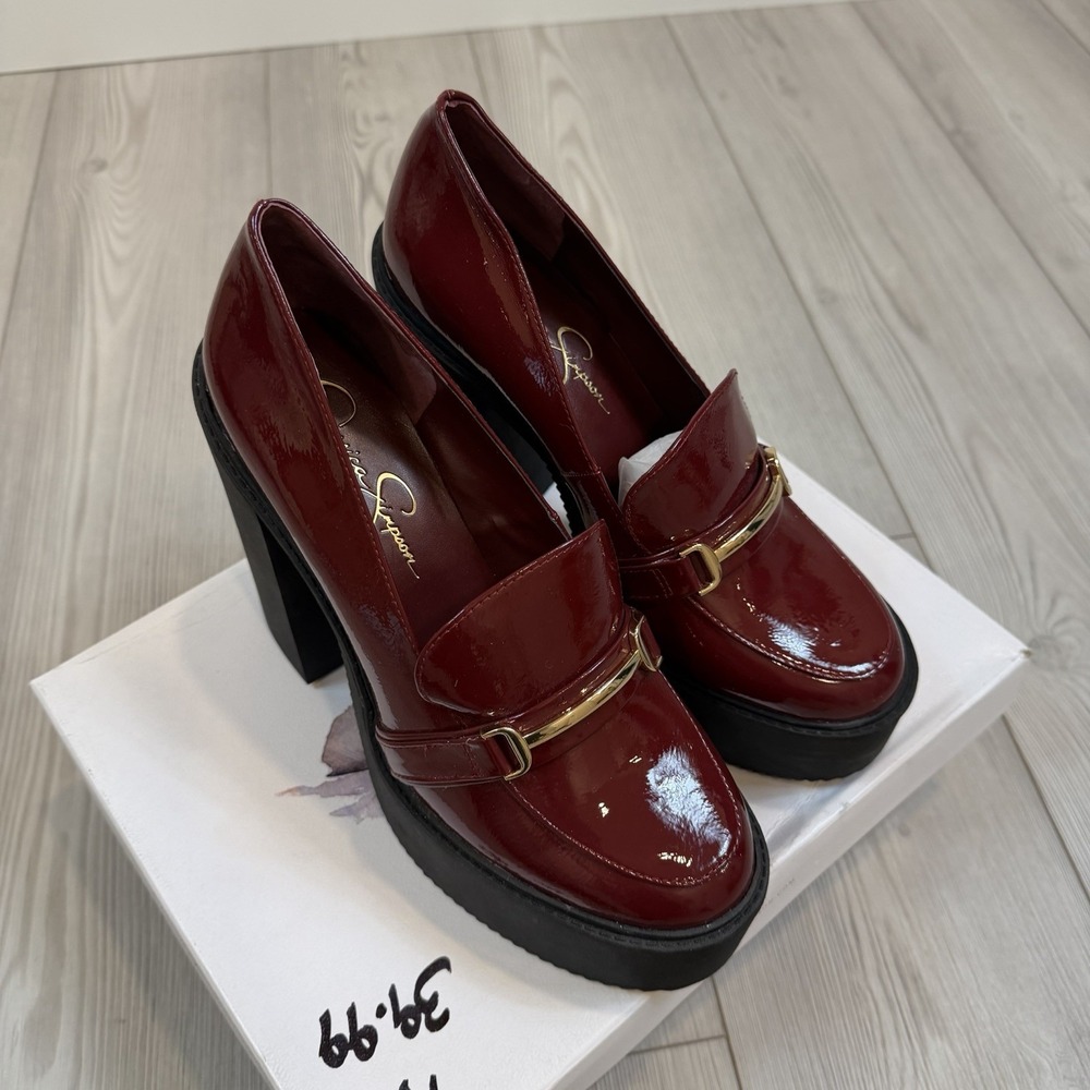 NEW Jessica Simpson Malbec Red Women's 10 Himinka Platform Heels - Picture 5 of 10